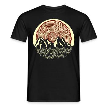 Randonnée Bois Bûcheron en plein air - T-shirt homme - noir - Devant - AI Model Male 178 light (178cm)