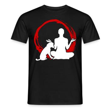 Chiens de méditation de chien de yoga - T-shirt homme - noir - Devant - AI Model Male 178 light (178cm)