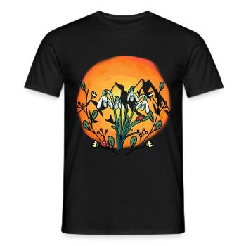 Sunshine Spring Snowdrop Austria - Men's T-Shirt - black - Front - AI Model Male 178 light (178cm)