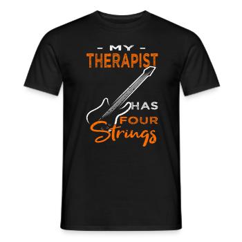 Bassspieler - Gitarre - Gitarrist - Männer T-Shirt - Schwarz - Vorne - AI Model Male 178 light (178cm)