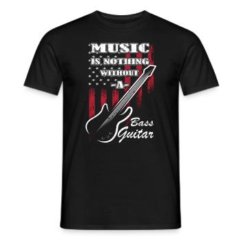 Bassspieler - Gitarre - Gitarrist - Männer T-Shirt - Schwarz - Vorne - AI Model Male 178 light (178cm)