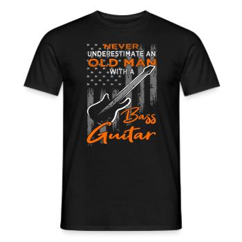 Bassspieler - Gitarre - Gitarrist - Männer T-Shirt - Schwarz - Vorne - AI Model Male 178 light (178cm)