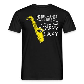 Saxophone Musique Saxophoniste Jazz Saxy - T-shirt homme - noir - Devant - AI Model Male 178 light (178cm)