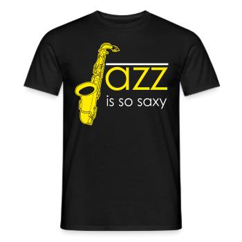 Saxophone Saxy Jazz Saxophoniste - T-shirt homme - noir - Devant - AI Model Male 178 light (178cm)