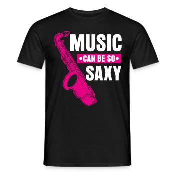 Saxophone Saxy Music Jazz Saxophones - T-shirt homme - noir - Devant - AI Model Male 178 light (178cm)