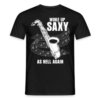 Saxophoniste Jazz Musique Saxophones Saxy - T-shirt homme - noir - Devant - AI Model Male 178 light (178cm)