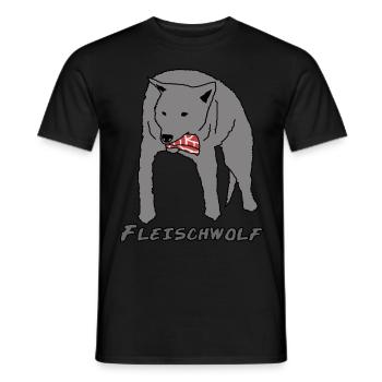 Wolf Grilling BBQ Steak Meat - T-shirt homme - noir - Devant - AI Model Male 178 light (178cm)