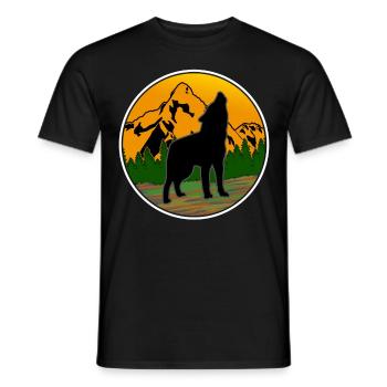 Forêt de loups Nature Bien-être animal en plein air Loups - T-shirt homme - noir - Devant - AI Model Male 178 light (178cm)