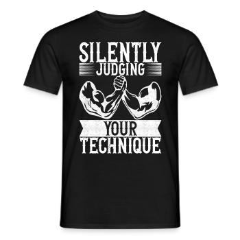 Armdrücken Armwrestling - Männer T-Shirt - Schwarz - Vorne - AI Model Male 178 light (178cm)