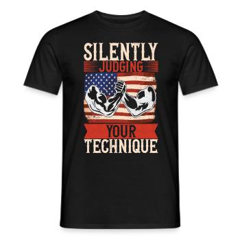 Armdrücken Armwrestling - Männer T-Shirt - Schwarz - Vorne - AI Model Male 178 light (178cm)