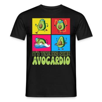 Avocardio Avocado Fitness - Männer T-Shirt - Schwarz - Vorne - AI Model Male 178 light (178cm)