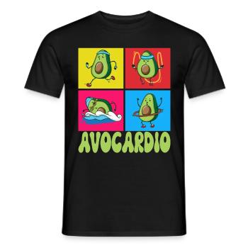 Avocardio Avocado Fitness - Männer T-Shirt - Schwarz - Vorne - AI Model Male 178 light (178cm)
