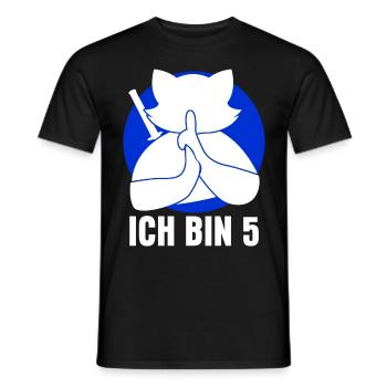 Ninja Katze Fünf Jahre zum 5. Geburtstag - Männer T-Shirt - Schwarz - Vorne - AI Model Male 178 light (178cm)