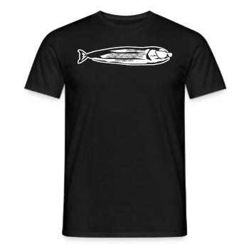 Sardine mit Sonnenbrille Hering - Männer T-Shirt - Schwarz - Vorne - AI Model Male 178 light (178cm)