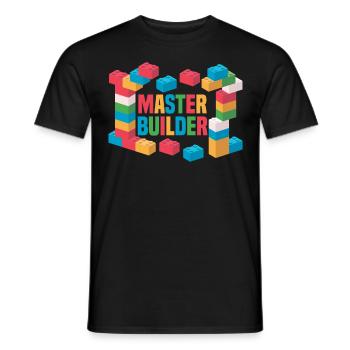 Funny Blocks Builder - Men's T-Shirt - black - Front - AI Model Male 178 light (178cm)