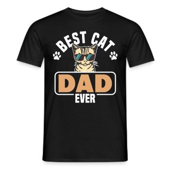 Best cat father ever - Men's T-Shirt - black - Front - AI Model Male 178 light (178cm)