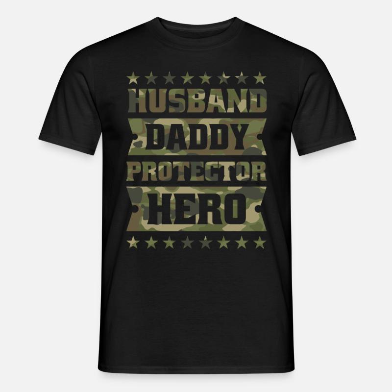 Ehemann Papa Beschützer Held. - Männer T-Shirt - Schwarz