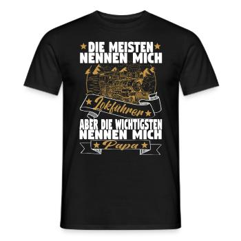 Dampflok Lokführer Eisenbahner Eisenbahn Vater - Männer T-Shirt - Schwarz - Vorne - AI Model Male 178 light (178cm)