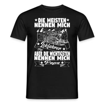 Dampflok Lokführer Eisenbahner Eisenbahn Vater - Männer T-Shirt - Schwarz - Vorne - AI Model Male 178 light (178cm)