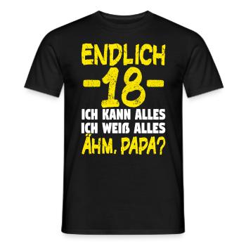 18 Geburtstag Geburtstagsgeschenk volljährig - Männer T-Shirt - Schwarz - Vorne - AI Model Male 178 light (178cm)