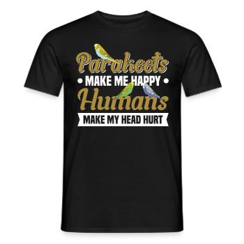 Sittiche Machen Mich Glücklich, Menschen - Männer T-Shirt - Schwarz - Vorne - AI Model Male 178 light (178cm)