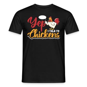 Yep i talk to Chickens - Männer T-Shirt - Schwarz - Vorne - AI Model Male 178 light (178cm)