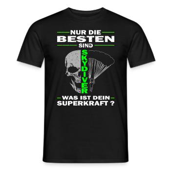 Nur die Besten sind Skydiver & Fallschirmspringer - Männer T-Shirt - Schwarz - Vorne - AI Model Male 178 light (178cm)