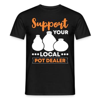 Support your local Potdealer - Men's T-Shirt - black - Front - AI Model Male 178 light (178cm)