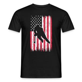 Hockey et drapeau - T-shirt homme - noir - Devant - AI Model Male 178 light (178cm)