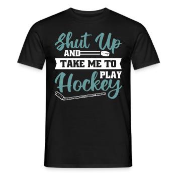 Tais-toi et emmène-moi jouer au hockey - T-shirt homme - noir - Devant - AI Model Male 178 light (178cm)