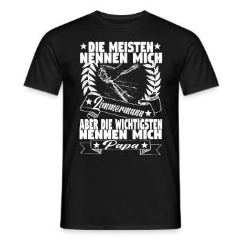 Zimmermann Papa Holzbauer Vater Zimmerer Holzbau - Männer T-Shirt - Schwarz - Vorne - AI Model Male 178 light (178cm)