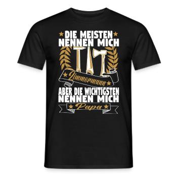 Zimmermann Papa Holzbauer Vater Zimmerer Holzbau - Männer T-Shirt - Schwarz - Vorne - AI Model Male 178 light (178cm)
