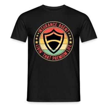 Insurance Salesman Insurance Agent - Men's T-Shirt - black - Front - AI Model Male 178 light (178cm)