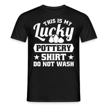 This is my Lucky Pottery do not wash - Men's T-Shirt - black - Front - AI Model Male 178 light (178cm)