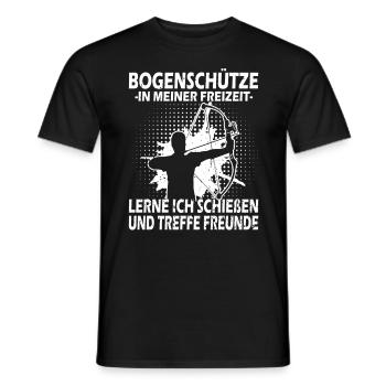 In Meiner Freizeit Bogenschütze - Bogenschießen - Männer T-Shirt - Schwarz - Vorne - AI Model Male 178 light (178cm)