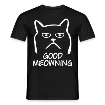 Chats domestiques Bonjour Chat - T-shirt homme - noir - Devant - AI Model Male 178 light (178cm)