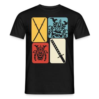 Katana Retro Ninjaschwert Samuraischwert - Männer T-Shirt - Schwarz - Vorne - AI Model Male 178 light (178cm)