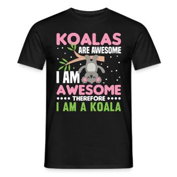 Koalas are awesome i'm awesome therefore - Men's T-Shirt - black - Front - AI Model Male 178 light (178cm)