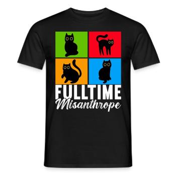 Cats Misanthrope Sarcasm - Men's T-Shirt - black - Front - AI Model Male 178 light (178cm)