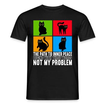 Cats Misanthrope Sarcasm - Men's T-Shirt - black - Front - AI Model Male 178 light (178cm)