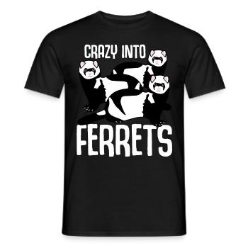 Crazy into Ferrets - Männer T-Shirt - Schwarz - Vorne - AI Model Male 178 light (178cm)