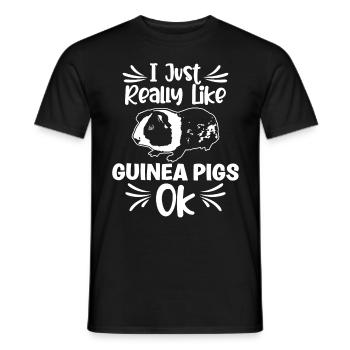 J’aime vraiment les cochons d’Inde ok - T-shirt homme - noir - Devant - AI Model Male 178 light (178cm)