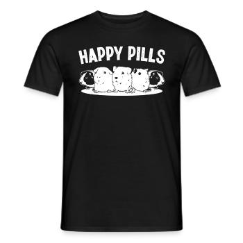 Happy Pills - Männer T-Shirt - Schwarz - Vorne - AI Model Male 178 light (178cm)