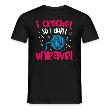 i crochet so i don't unravel - Men's T-Shirt - black - Front - AI Model Male 178 light (178cm)