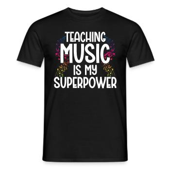 Teaching Music is my Superpower - Männer T-Shirt - Schwarz - Vorne - AI Model Male 178 light (178cm)