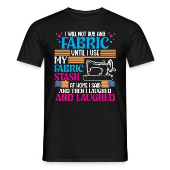 Je n’achèterai pas de tissu tant que je n’utiliserai pas - T-shirt homme - noir - Devant - AI Model Male 178 light (178cm)