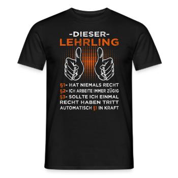 Lehrling & Azubi Sprüche - Männer T-Shirt - Schwarz - Vorne - AI Model Male 178 light (178cm)