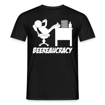 Boire de la bière au bureau - T-shirt homme - noir - Devant - AI Model Male 178 light (178cm)