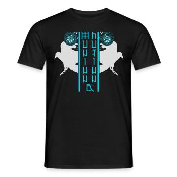 Vegvisir Raben Valhalla Wikinger - Männer T-Shirt - Schwarz - Vorne - AI Model Male 178 light (178cm)