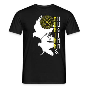 Rabe Vegvisir Wikinger Raben - Männer T-Shirt - Schwarz - Vorne - AI Model Male 178 light (178cm)